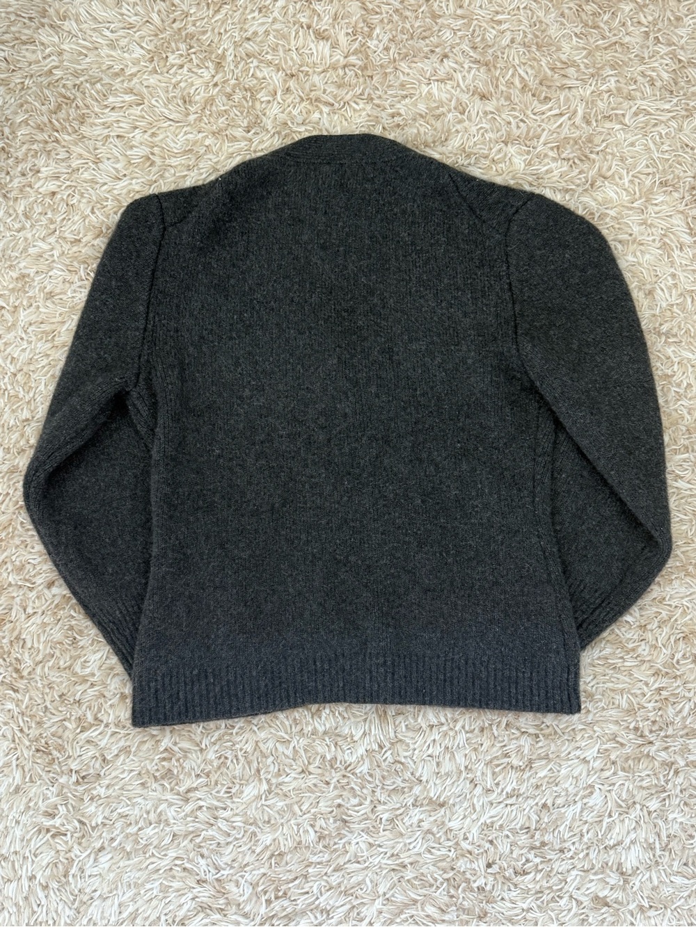 NAADAM Charcoal Button Front V-Neck Cardigan - Picture 2 of 5